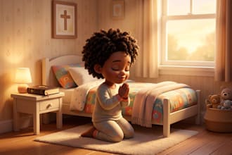 illustrate heartwarming bible storybook illustrations for children