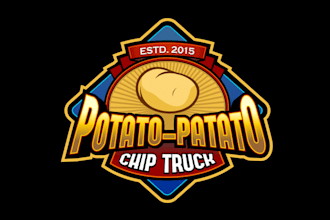 create an eye catching food chip truck logo for you