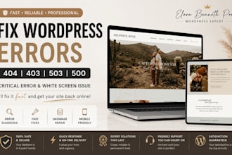 fix 404 403 503 500 errors wordpress critical error and wordp white screen issue