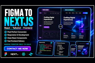 convert figma to react or nextjs website as a front end developer