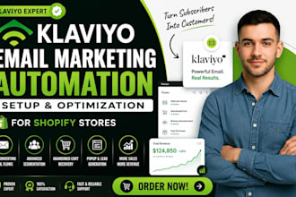 setup klaviyo email marketing in shopify, email flows, campaigns and automation