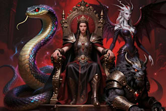 create fantasy concept art, creatures and characters design