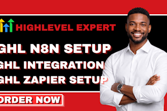 build n8n automation with ghl CRM and whatsapp, workflows with API integration