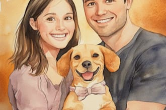 custom watercolor family portrait