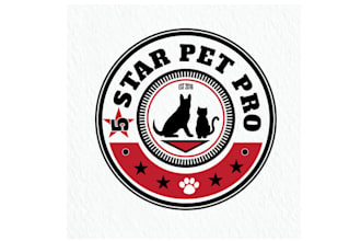 create extraordinary dog logo portrays a 5 star dog