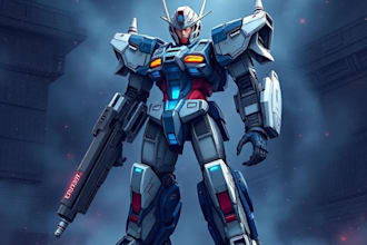 do anime style mecha robot illustrations