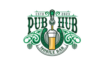 design modern pub hub mobile bar logo for your business