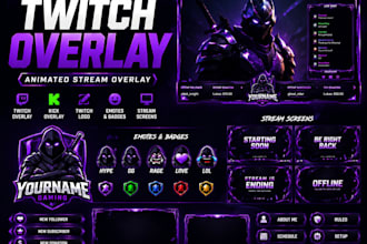 twitch overlay animated stream overlay twitch logo kick overlay emotes screens
