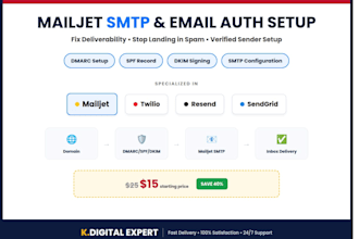 setup mailjet smtp, domain verification and email deliverability