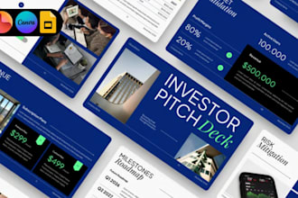 design professional investor pitch deck for tech startup, ai saas presentation
