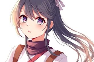 illustrate a professional custom anime oc portrait art for you