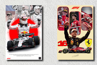 create unique formula 1 artwork and posters