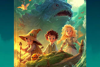create magical children book covers and fantasy story