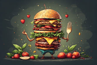 create custom food design mascots for your brand