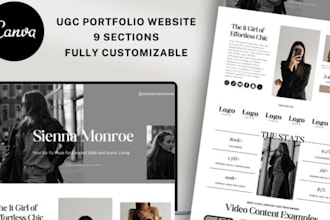make canva website design landing page canva ugc portolio website canva template