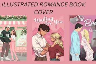 romance book cover illustration, fantasy cover, ebook cover, gay, sport romance