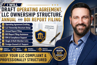 draft operating agreement, llc ownership structure, annual and boi report filing