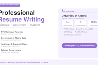 write a professional resume and cover letter