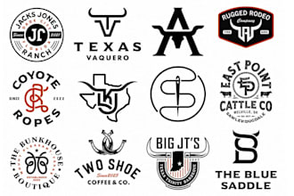 design minimalist cattle brand, a western style logo for your ranch, farm