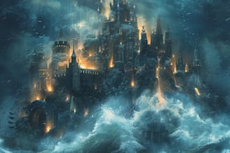 draw a fantasy book, thriller book cover for you