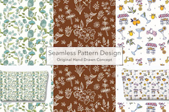 create custom hand drawn seamless pattern for textile and fabric