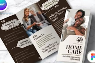 design medical, clinical, homecare, hospice healthcare business brochure flyer