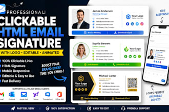 do company clickable html email signature with logo editable animated email sig