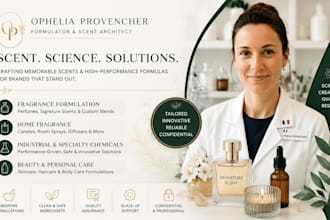fragrance formulation, perfumes, candles, room sprays, diffusers signature scent