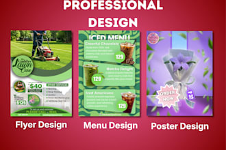 design professional brochures, menus, and print materials