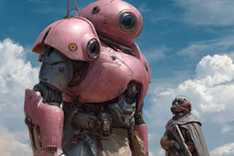 draw futuristic space soldier character art