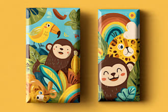 custom label packaging design food, skincare, organic label