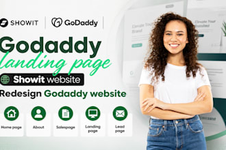 redesign godaddy website, optimize showit, website design