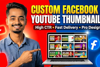 design creative facebook and youtube thumbnails
