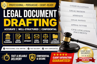 draft court pleading, legal motion notice affidavit appeal letter civil document