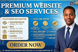design or fix squarespace seo online store portfolio wix wordpress carrd website