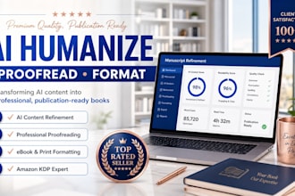 fix chatgpt or ai writing, rewrite existing ai generated book and proofreading