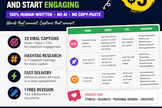 write 20 viral instagram and facebook captions in 24 hours
