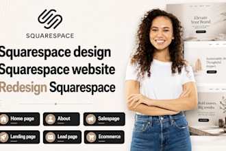 squarespace landing page, squarespace website design website redesign, seo
