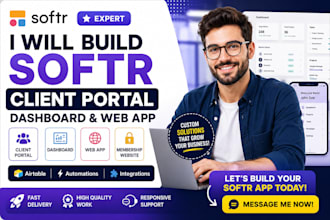 build softr client portal, softr web app, dashboard, and membership website
