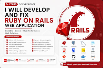 develop and fix ruby on rails web application