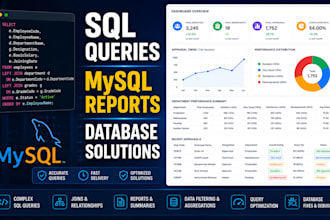 write sql queries, mysql reports, procedures and database fixes