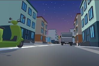 create 3d low poly environment for your unity game