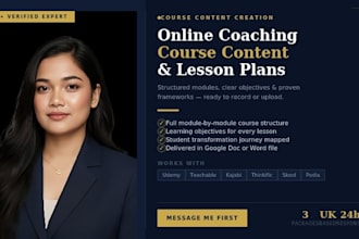 create your online coaching course content program outline and lesson plan