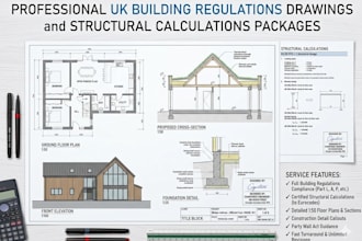create uk building regulations and planning permission drawings package