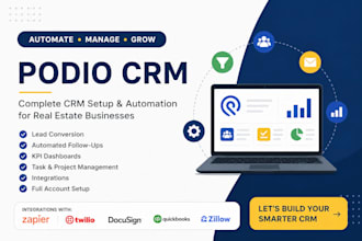 build podio CRM, hubspot CRM,  for real estate with zapier integration