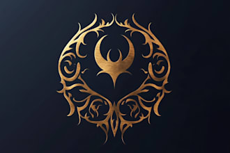 draw a fantasy vintage retro logo design