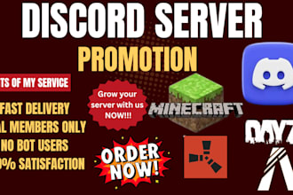 fivem server promotion, minecraft server, dayz, rust, discord server promotion