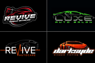 do mobile detailing, car window tint and wrap logo design