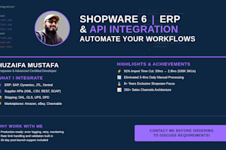 integrate shopware 6 with your erp or third party API