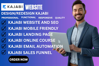 design  kajabi website, kajabi online course, landing page and sales funnel SEO